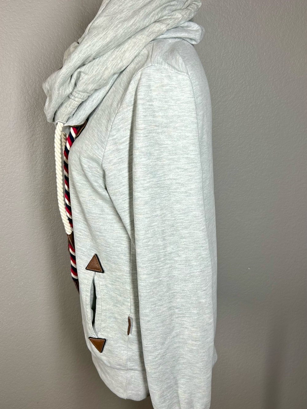 Naketano Artemis Heather Oatmeal Cowl Neck Pullover Size M European Streetware - Picture 9 of 16